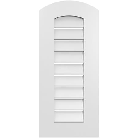 Arch Top Surface Mount PVC Gable Vent: Non-Functional, W/ 3-1/2W X 1P Standard Frame, 14W X 30H